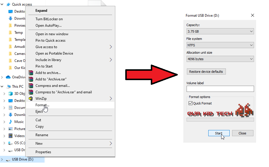 How To Format to NFTS