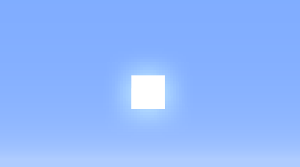 Digital depiction of the sun in Minecraft, a square-shaped pixelated video game world. The sun is a bright, blocky sphere with a gradient of yellow and orange colors, set against a blue sky with pixelated clouds and terrain blocks.